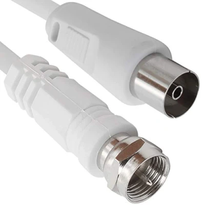 Afbeelding van SAT antennekabel adapterkabel 2,5 meter 2x afgeschermde F connector &gt; coax bus wit Ku 75db