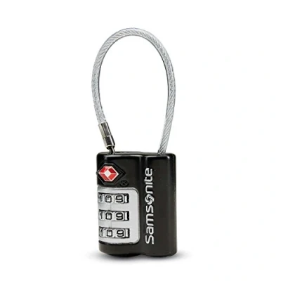 Afbeelding van Samsonite Travel Sentry 3 dial Combinatie Kabelslot, Zwart, Eén maat, Kabelslot