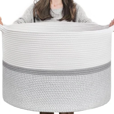 Afbeelding van TIMEYARD wasmand, opbergmand, wasmand voor kinderen, opbergmand kinderkamer, grote kerstboommand, mand dekens, babyspeelgoed, 55x35cm