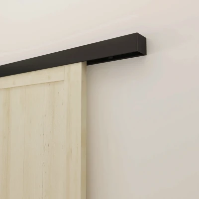 Afbeelding van Schuifdeursysteem Modern zwart 200cm plafondmontage