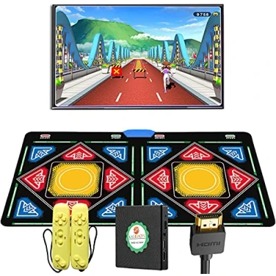 Afbeelding van KAXIMON dansmat voor kinderen, dubbele tv met HDMI aansluiting, uitgerust draadloze ontvanger, plug and play, houder het toevoegen van je eigen liedjes