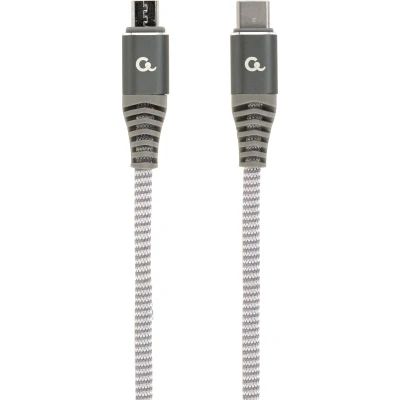 Afbeelding van Premium USB Type C naar micro laad en datakabel &#039;katoen&#039;, 1.5 m