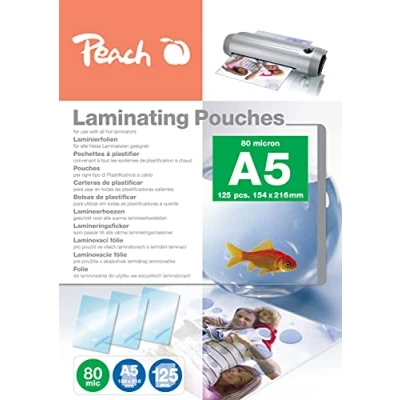 Afbeelding van Peach PP580 03P lamineerfolie, DIN A5, 80 micron, 125 stuks