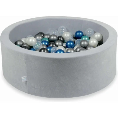 Afbeelding van Ballenbak 200 ballen 90x30cm rond grijs, multicolour