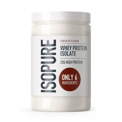 Afbeelding van Isopure Chocolade Whey Proteïne Isolaat Poeder 25 g Eiwit per Portie, Laag in Suiker, Zonder Kunstmatige Aroma’s of Zoetstoffen, Slechts 6 Ingrediënten, 480