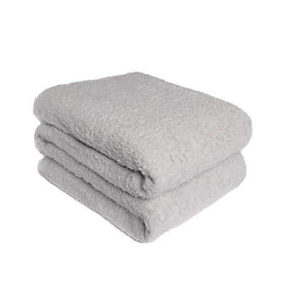 Afbeelding van Brentfords kingsize deken van 112% polyester en teddyfleece, zilvergrijs, 200 x 240 cm