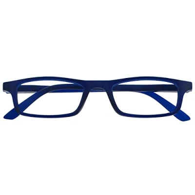Afbeelding van Leesbril Mat Marineblauw Lichtgewicht Lezers Ontwerper Stijl Mannen Vrouwen Scharnieren Met Veer R17 3 +3,50