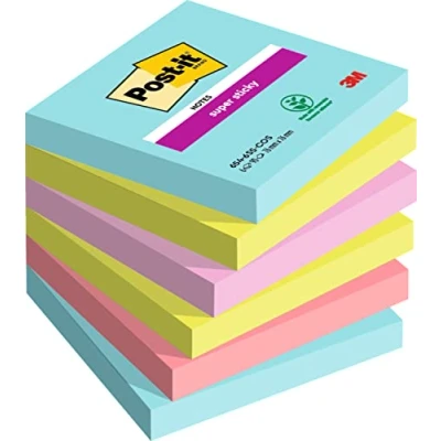Afbeelding van Memoblok 3M Post it 654 Super Sticky 76x76mm Miami