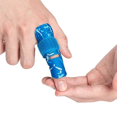 Afbeelding van Kuangmi Vingerspalk, vingerkoker, voorkomt vingerletsel tijdens het sporten, 1 stuk (blauw, maat S/M)