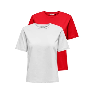 Afbeelding van ONLY Rundhals Tshirt basic, Dames, Maat: 3XL, Black