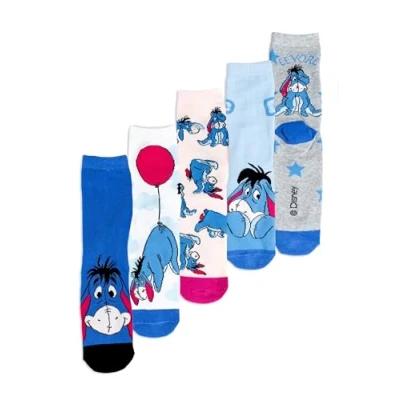 Afbeelding van Disney I Aah ezelsokken voor dames Winnie de Poeh sneakerkousen 38 43 (verpakking van 5 stuks), Meerkleurig, EU