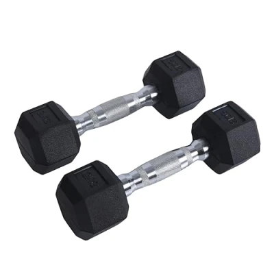 Afbeelding van Endless Pair of 2 Kg (2 * 4.4 LB) Hexagon Rubber Coated Dumbbells Black Material: Iron and Perfect for Bodybuilding, Fitness, Weight Lifting Training at Home or Gym