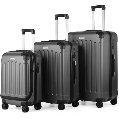 Afbeelding van TAN.TOMI Kofferset 3 Delig 95L Handbagage + 65L +41L Reiskoffer met 4 Wielen Ruimbagage Cijferslot Trolley Koffer Donkergrijs