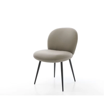 Afbeelding van Gestoffeerde stoel Nube Flex 4 poot conisch zwart echt leer mud pocketveer kern