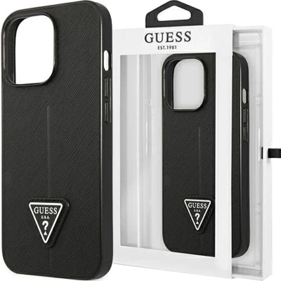 Afbeelding van Guess GUHCP14MPSATLK iPhone 14 Plus 6.7 zwart/zwart hardcase SaffianoTriangle Logo
