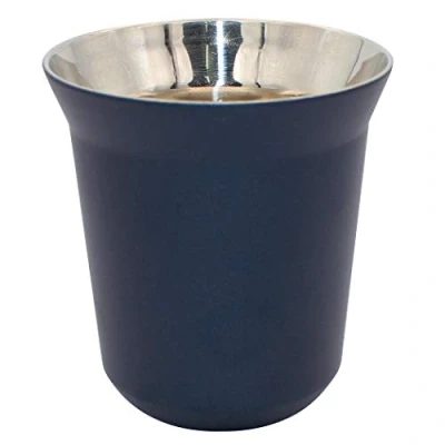 Afbeelding van Diano Roestvrij staal Geïsoleerde beker, kleine Metel Espresso Cup, Dubbelwandige Thermisch Drinken Bekers, Capsule Koffie Mok 160ml Donkerblauw