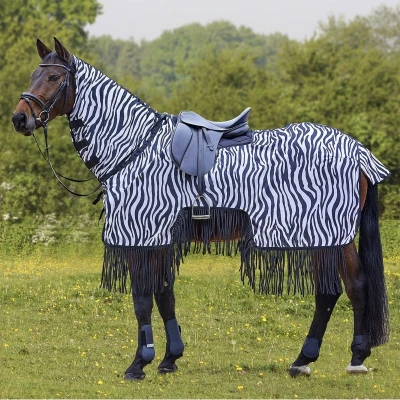 Afbeelding van Waldhausen Vliegenuitrijdeken met Franjes Zebra 135/185