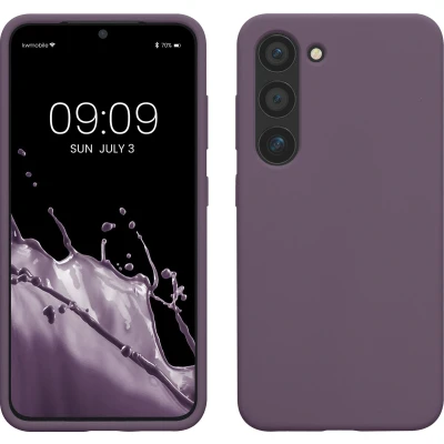 Afbeelding van kwmobile telefoonhoesje geschikt voor Samsung Galaxy S23 Hoesje met siliconen coating Smartphone case in Bleke iris