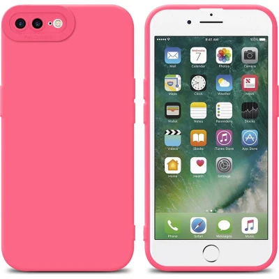 Afbeelding van Cadorabo Hoesje geschikt voor Apple iPhone 7 PLUS / 7S 8 in FLUID ROOD Beschermhoes TPU silicone Cover