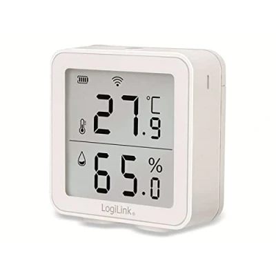 Afbeelding van LogiLink SC0116 Thermo hygro meter, wifi bewaking op afstand (via Smart Life App) voor een gezonde luchtkwaliteit, Amazon Alexa en Google spraakbesturing