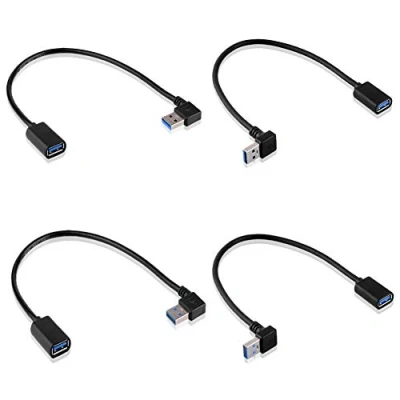 Afbeelding van S SIENOC 4 x USB 3.0 model L/T hoek adapter 90 graden A stekker naar bus compatibel met alle kabels optimale kabeldoorvoer (A bus)