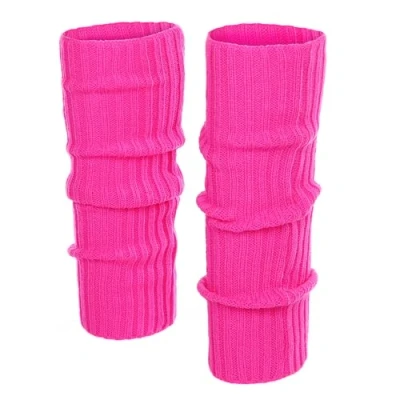 Afbeelding van KarneLux Sexy beenwarmers Neon kousen voor jaren 80/90 kostuums themafeest, carnaval of dans dames eenheidsmaat, Roze, 40 cm