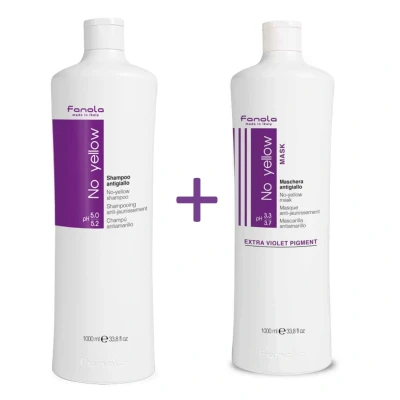 Afbeelding van Fanola No Yellow Shampoo + Masker Set 1000 ml