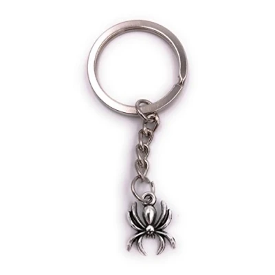Afbeelding van H Customs Spider kleine sleutelhanger hanger zilver metaal