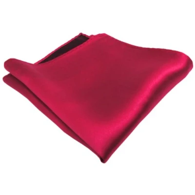 Afbeelding van TigerTie Geweven designer satijnen zijden pochet effen doek 100% zijde, rood, Einstecktuchgröße: ca. Länge 30 cm, Breite cm