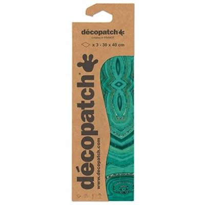 Afbeelding van Décopatch C863C een zakje met 3 vellen bedrukt papier, 30 x 40 cm, vintage groen