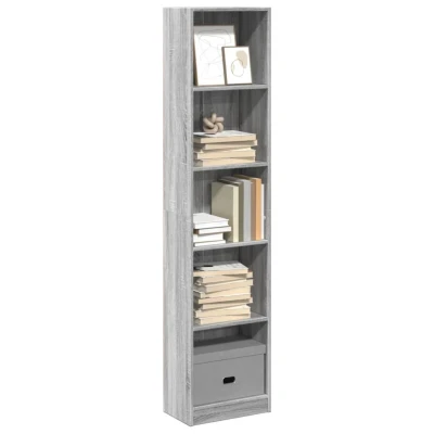 Afbeelding van Boekenkast 40x24x176 cm bewerkt hout grijs sonoma eikenkleurig