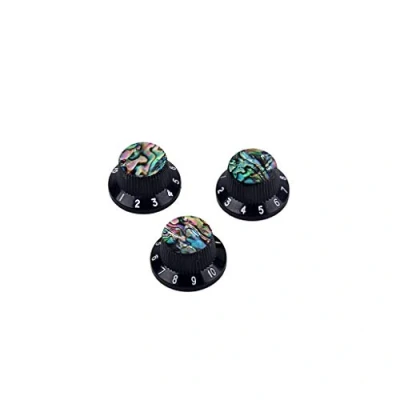 Afbeelding van Alnicov Gitaar Contral Knoppen,Zwarte Elektrische Snelheidsknoppen Met Abalone Shell Tone Volume Control Knoppen 3 Pack