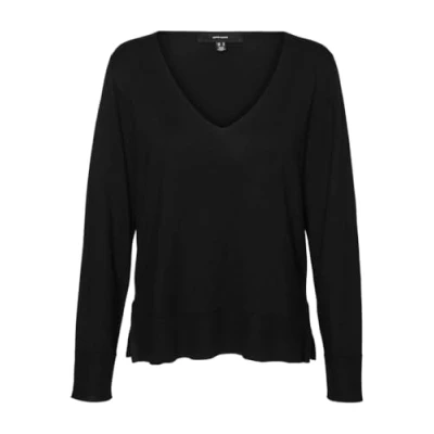 Afbeelding van Vero Moda Tall Vmsilje Vneck Trui, Dames, Maat: Small, Black