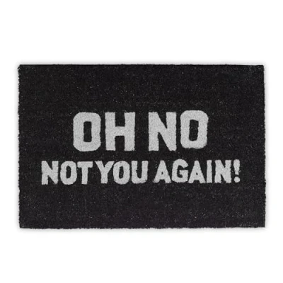 Afbeelding van Relaxdays deurmat kokos, OH NO, grappige tekst, HxBxD: 1,5 x 60 40 cm, rechthoekig, antislip kokosmat, zwart wit