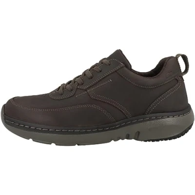 Afbeelding van Clarks Pro Lace herenschoenen met brede pasvorm, Dark Brn Tumbled, 40 EU
