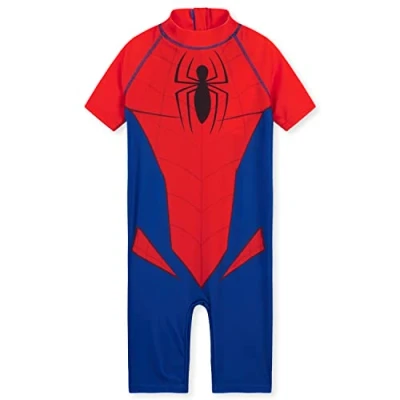 Afbeelding van Marvel Spiderman Avengers zwempak voor kinderen, eendelig, korte mouwen, badmode, badkleding, zomerkleding, 3 10 jaar, rood/blauw Spiderman, 7 8 Jaar