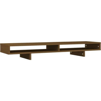 Afbeelding van vidaXL Monitorstandaard 100x27x14 cm massief grenenhout honingbruin