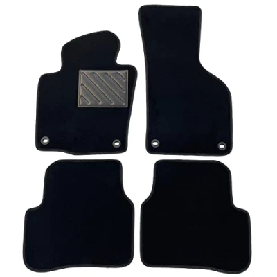 Afbeelding van Vloermatten voor VW Passat B6 vanaf 2005 2010 B7 2014, precies passend, antislip, versterkt hielkussen van rubber, bevestigingsknoppen OVAAL