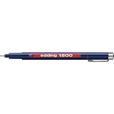 Afbeelding van edding 1800 precisiefineliner zwart 1 stift lijnbreedte 0,25 mm fineliner om precies te schrijven en schetsen fijne, in metaal gevatte punt geschikt voor liniaal sjablonen