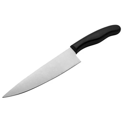Afbeelding van Nirosta Fit Kochmes Professioneel Mes voor Vlees, Vis en Groenten, 18 cm Roestvrij Stalen met Ergonomische Kunststof Handvat, Eenvoudig te Reinigen, Grijs/Zwart