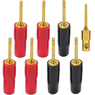 Afbeelding van Oiyagai 8 Stks 2mm Banaan Plug Pin Schroef Type Audio Speaker Kabel Connector Verguld