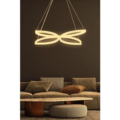 Afbeelding van Buckeye Wit Metaal en Gele LED Hanger / Plafondlamp met vlinder design Menzzo