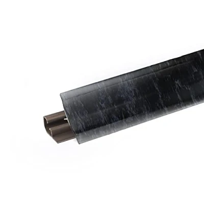 Afbeelding van DQ PP 3 m afdekprofiel, donker Castillo, 23 x mm, pvc, keukenstrip voor het werkblad, afdekprofiel in de keuken, wandafsluitprofiel, tafelbladprofiel