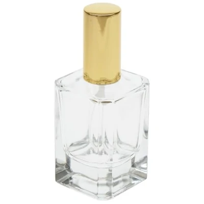 Afbeelding van Atomizer Merk Fantasy Model Flacon, Square, met verstuiver pomp + gouden hoed, zware kwaliteit, voor ml