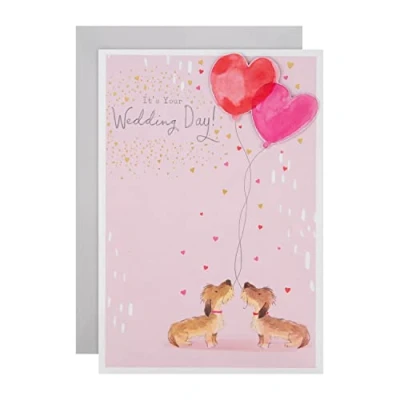 Afbeelding van Hallmark Bruiloft dag kaart schattige puppy honden ontwerp