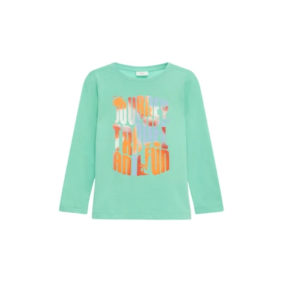 Afbeelding van s.Oliver MIT Frontprint Longsleeve voor kinderen, Maat: 128/134, Türkis