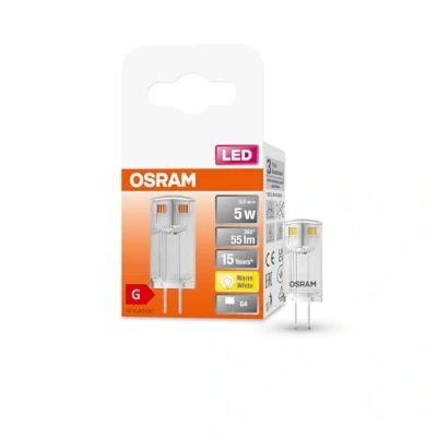 Afbeelding van OSRAM SPECIAL PIN CL 5 12V laagspanning LED lamp met retrofit G4 fitting, 0.6W, 55lm, 2700K, warm wit licht, goede allround lichtopbrengst, lange levensduur, 3 jaar garantie