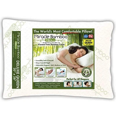 Afbeelding van Miracle Bamboe Kussen Origineel Geraspte Memory Foam Queen White