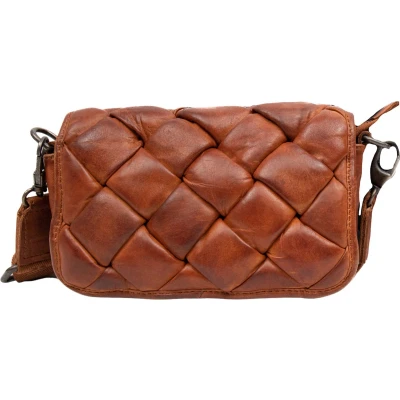 Afbeelding van Bear Design Nola Quilt &amp; Weave Schoudertas Cognac