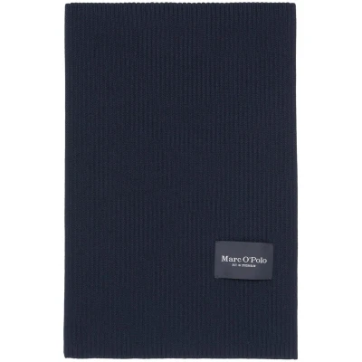Afbeelding van Marc O&#039;Polo sjaal Knitted Scarf Dark Navy donkerblauw